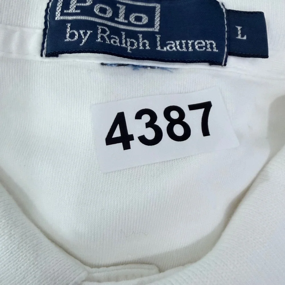 Polo Ralph Lauren Polo Shirt Mens L White Classic Cotton Short Sleeve Pony Prep